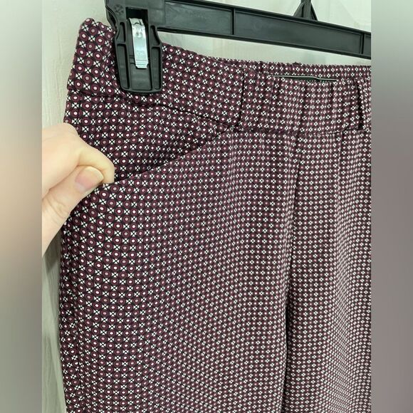 ZARA Trafaluc Elastic Waist Red White Patterned Skinny Pants Women’s Size S - Picture 3 of 7
